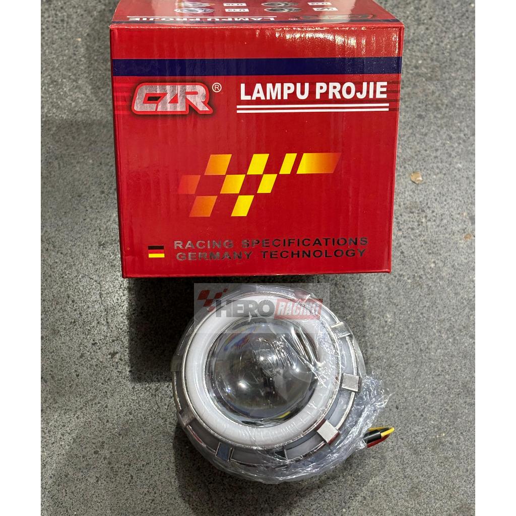 CZR PROJIE LAMPU DEPAN MOTOR MOBIL MODEL BULAT MERAH HIJAU BIRU PROJI RGB