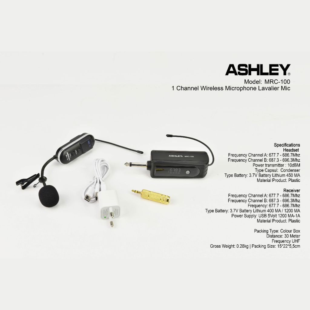 mic lavalier wireless ashley mrc 100 mic clip on wireless 1 channel