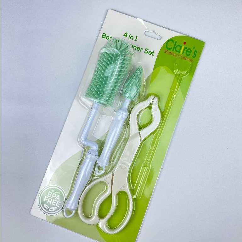Claire's/ Sikat botol bayi/Sikat botol bayi silicone 4in1/sikat botol bayi traveling