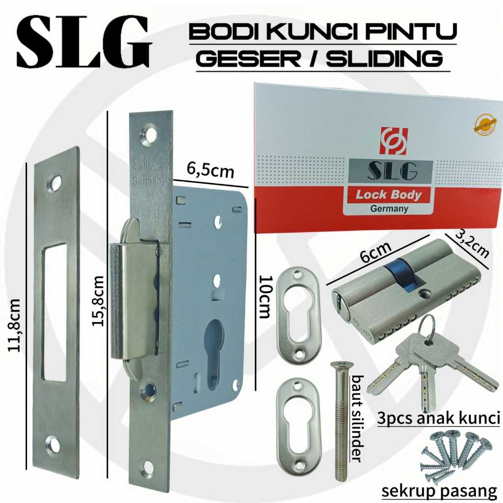 SLG Body Kunci Pintu Geser  / Body Kunci Lidah Mekar  / Body dorong / Body kunci sliding