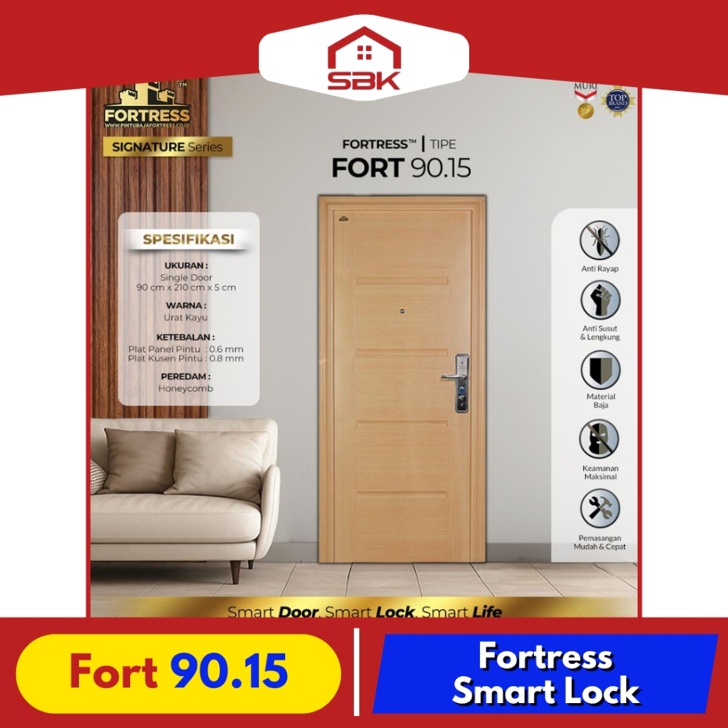 Pintu Kamar Pintu Utama Baja 90x210 Fortress 90.15