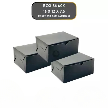 

50 lmbr Dus snack 16X12X7.5 isi acara hajatan Motif black full