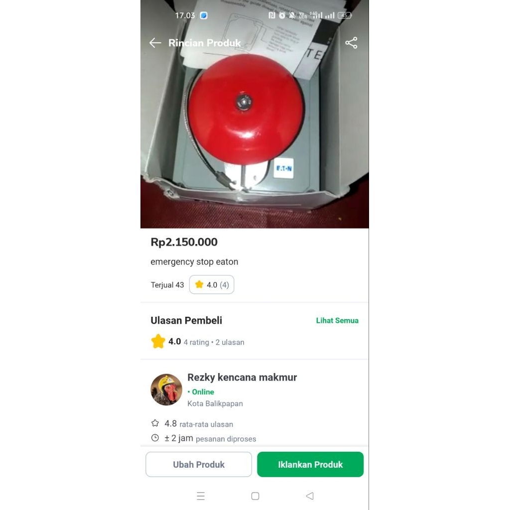 emergencyeaton Emergency Stop ESP 6/6 EatonRekondisi SIAP PAKAI