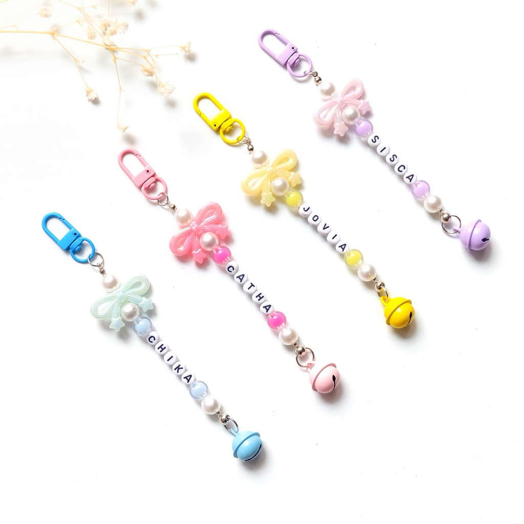 Gantungan Kunci Nama Custom / Gantungan Kunci Nama Murah / Gantungan Kunci Anak / Keychain Bagcharm