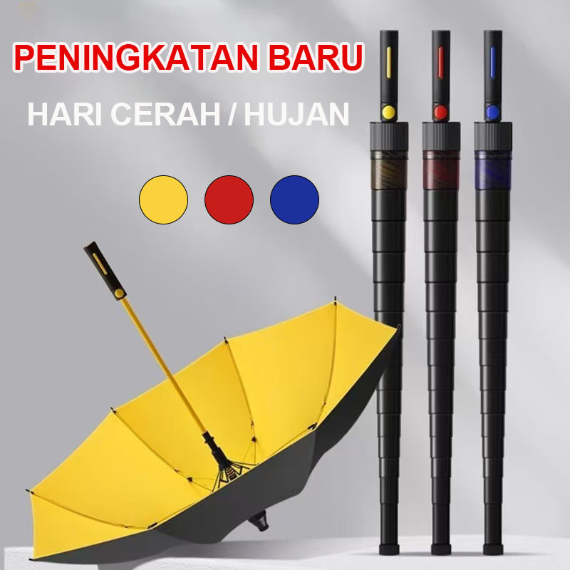 Payung Besar Golf Jumbo Mewah Polos Rangka Fiber Otomatis Anti UV Payung Anti UV