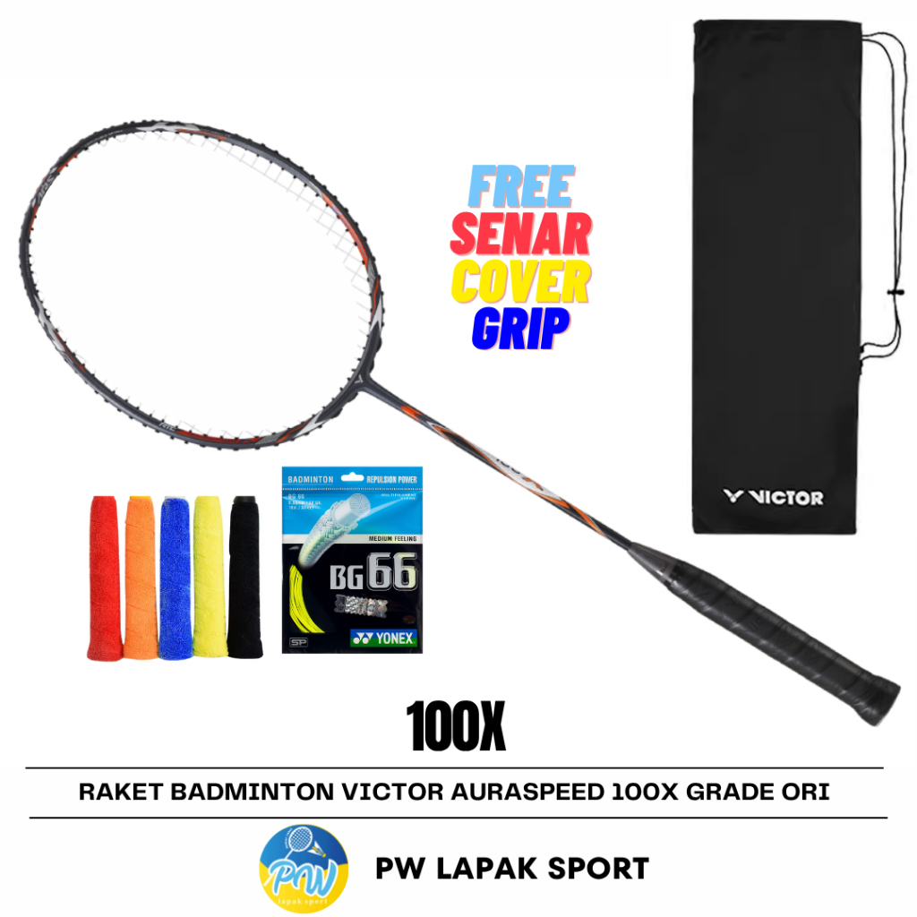 Raket Badminton Victor Auraspeed 100X Grade Ori Raket Bulu Tangkis