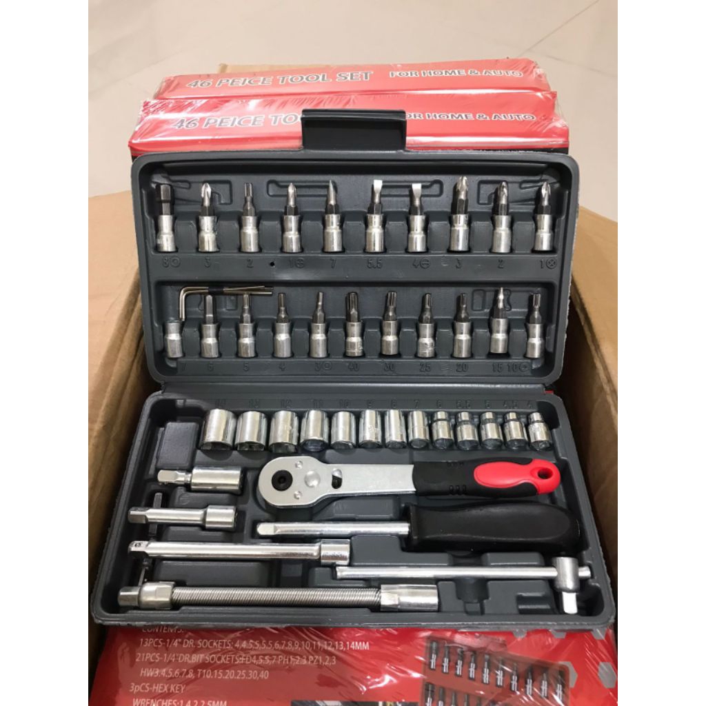 Kunci shok set 46 pcs lengkap kunci shock set 46PCS mobil motor lengkap