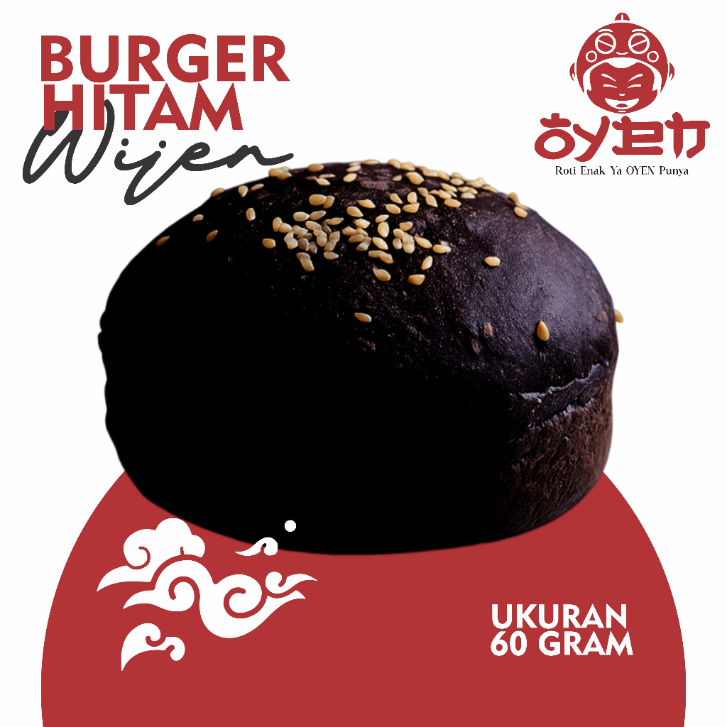 

(grosir) Roti burger hitam wijen ukuran 60 gram