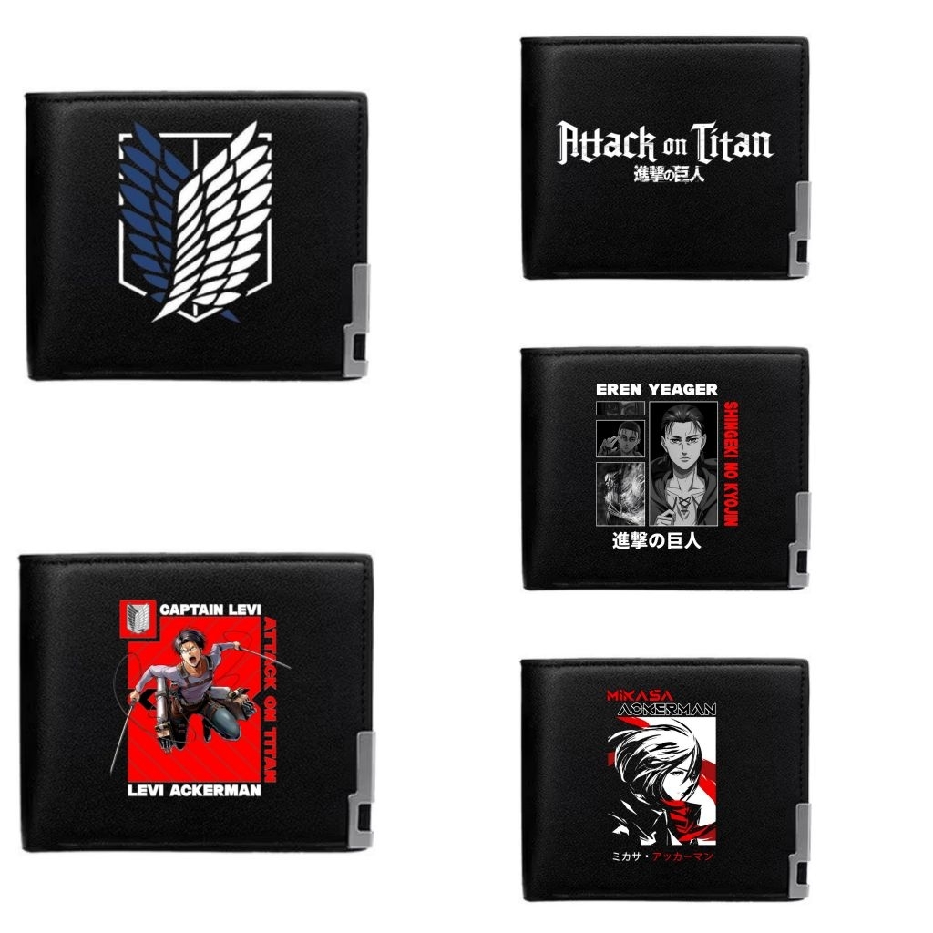 Dompet anime attack on titan/ dompet wallet aot/ dompet hitam anime
