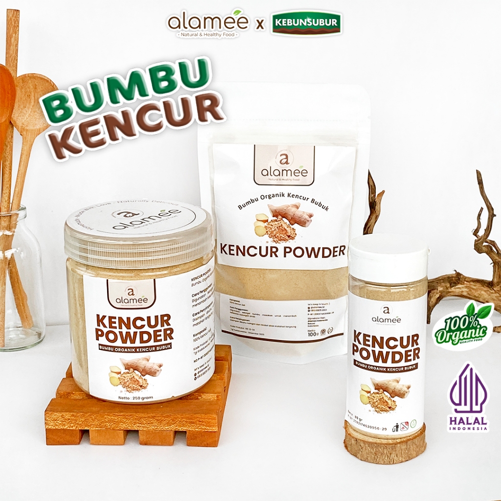

ALAMEE Kencur Bubuk Bumbu Dapur Organik Murni Asli Seasoning Powder Spice Kebunsubur
