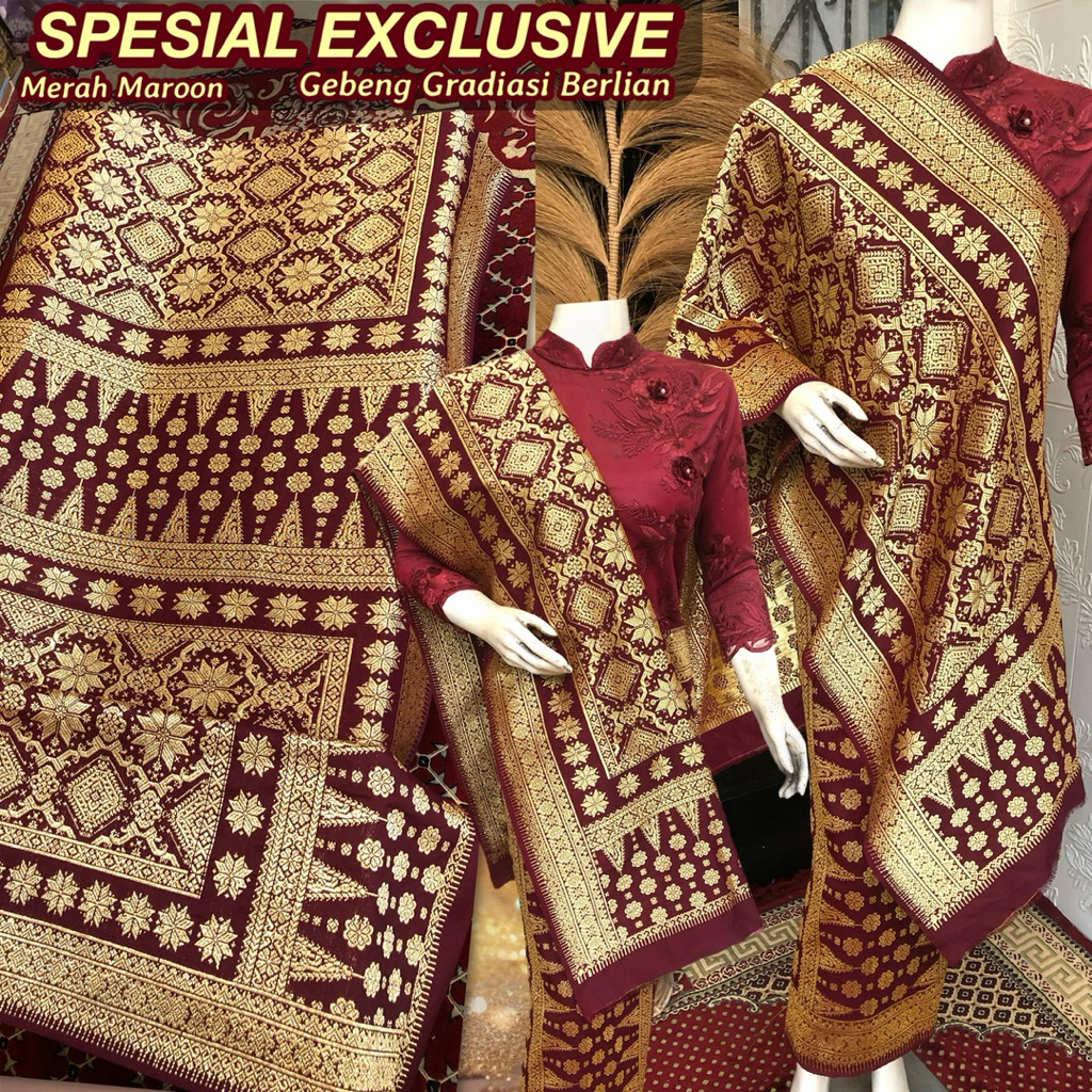 Exclusive Songket Lepus Gebeng ORI gradiasi Berlian/songket tenun asli palembang /ilham songket pale