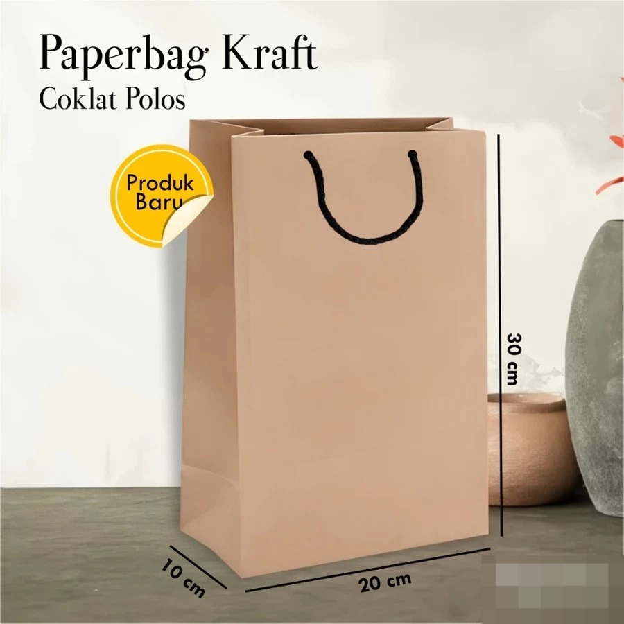 

PAPER BAG KRAFT POLOS SATUAN MURAH - TAS HAJATAN READY STOCK
