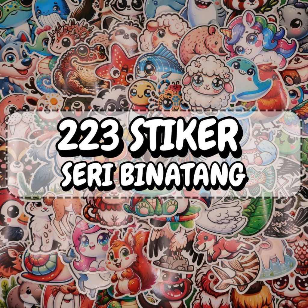 

223 STIKER BINATANG IMUT, STICKER PACK BAHAN CHROMO / VINYL / HVS / HOLOGRAM