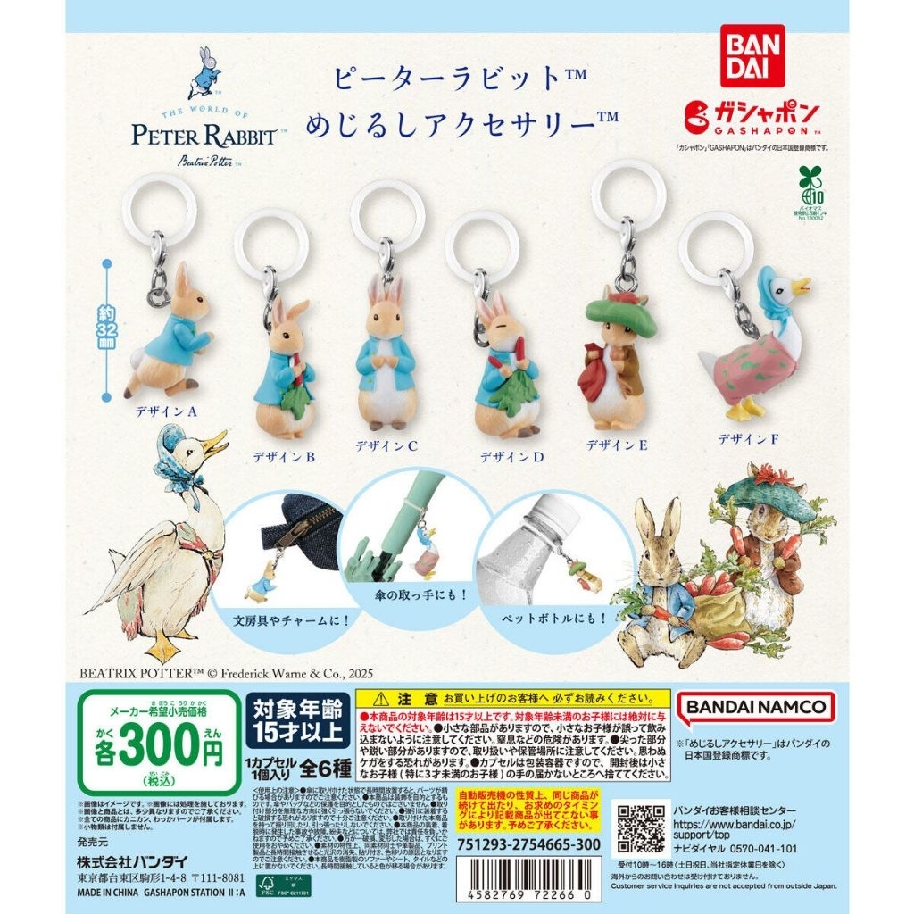 Peter Rabbit Mejirushi Sign Accessories Figure BANDAI GASHAPON