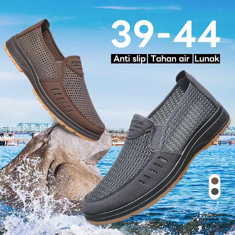 Sepatu Jaring sandal slip on pria sandal pria terbaru 2025 sandal pria keren sepatu pria casual tren