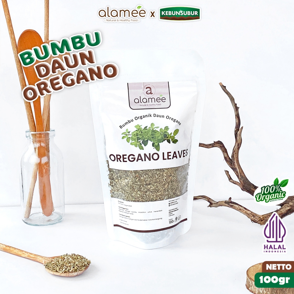

ALAMEE Oregano Leaves Dried Leaves Flakes Garnish Murni Asli Seasoning Bumbu Dapur Organik 100 Gram