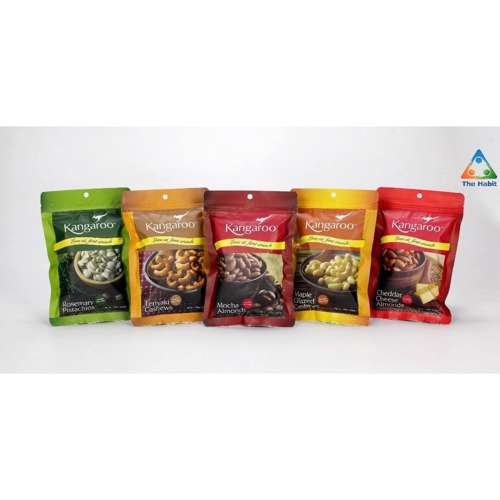 

(The Habit) Kacang Import Malaysia Kangaroo Salted Cashew, Mocha Almonds, Salted Pistachios 100 Gr, 250 Gr, Mixed Nuts, Sunflower Seed, Rosemary