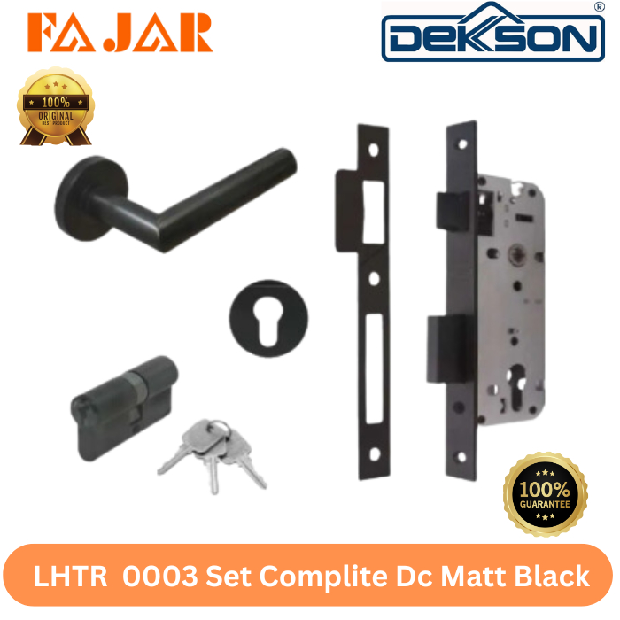 Handle Dekkson Gagang Pintu Kayu Dekson LHTR 0003 Black Hitam