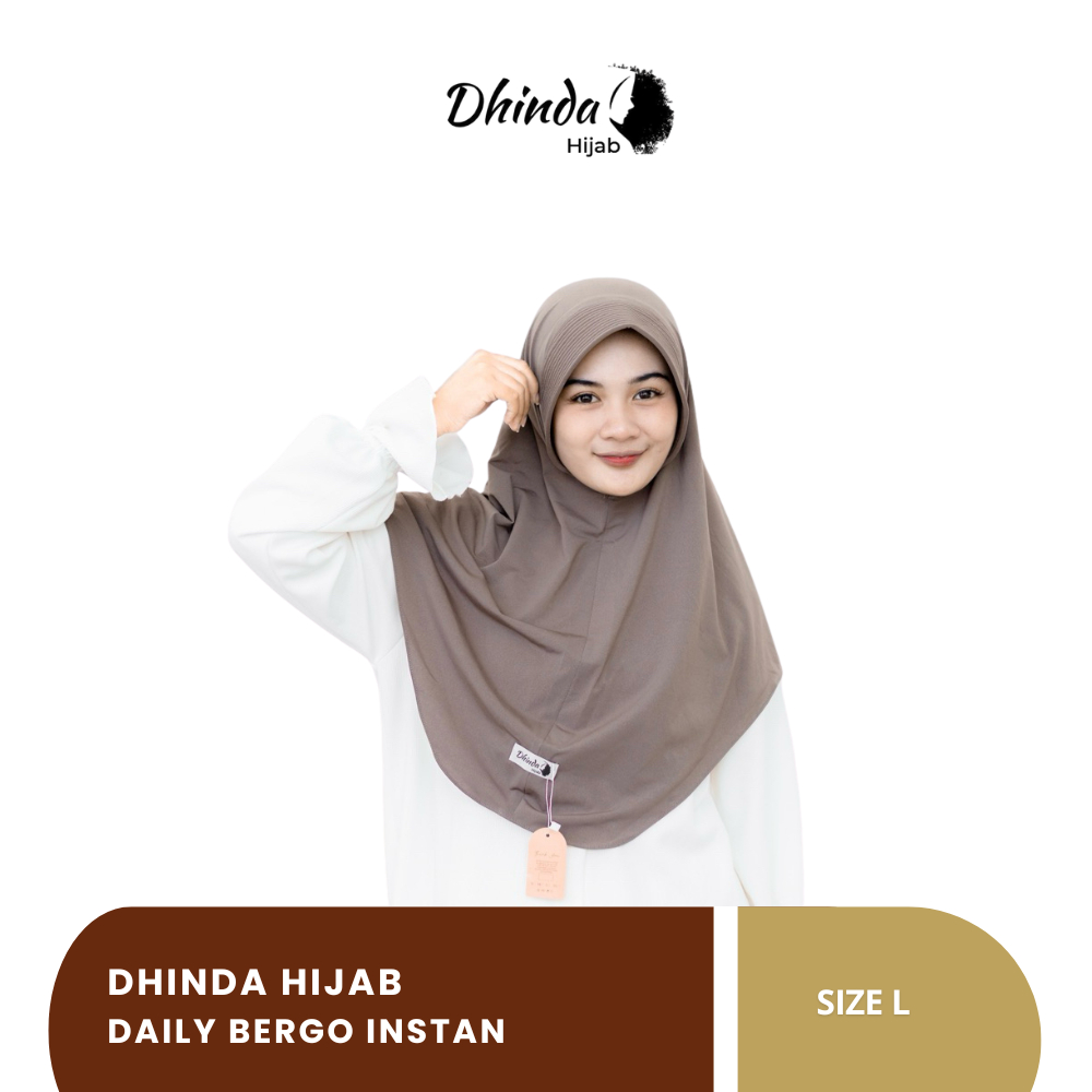 Dhinda Hijab - Daily Bergo Instan Size L - Warna Nutella