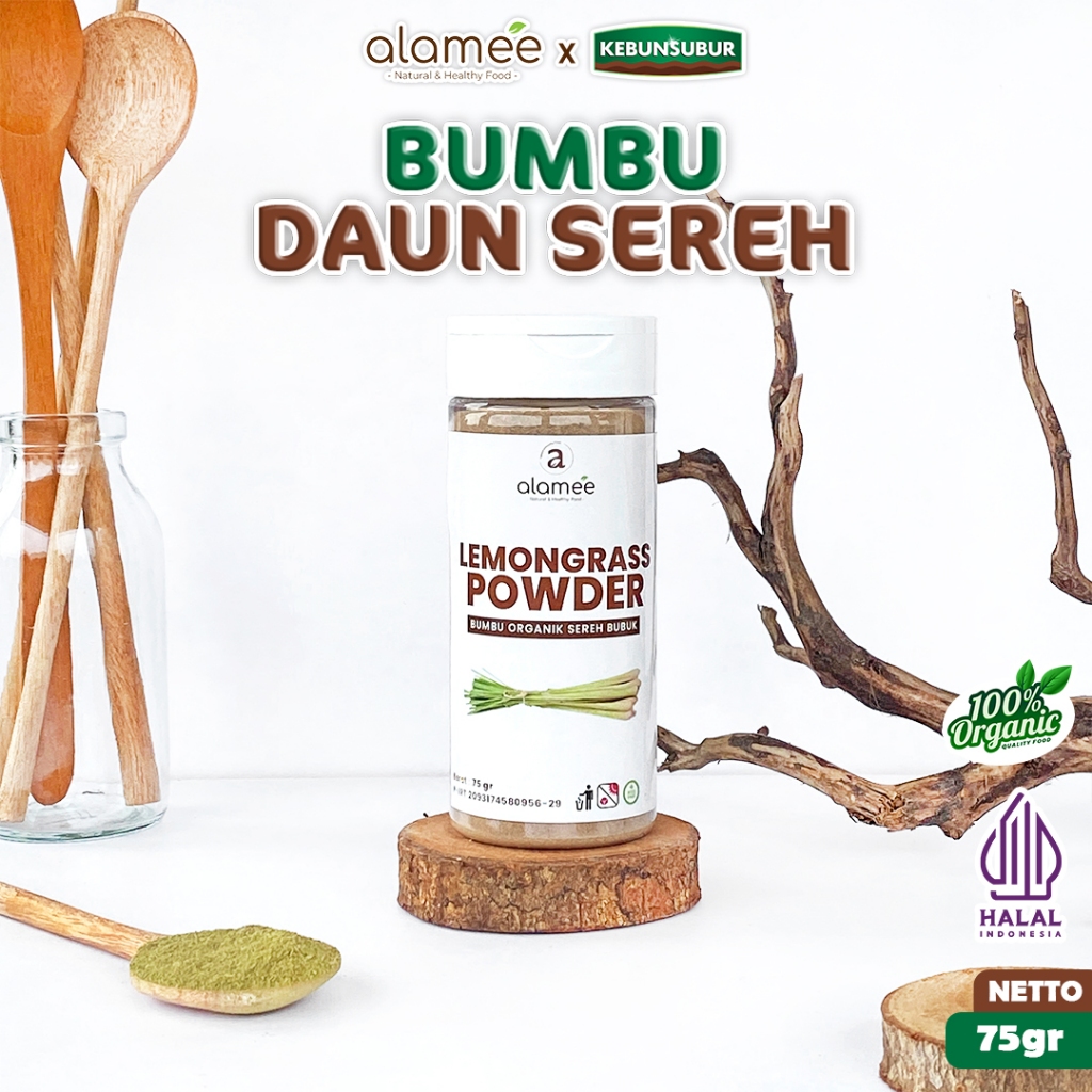 

ALAMEE Sereh Bubuk Bumbu Dapur Organik Lemongrass Powder Serai Murni Asli Seasoning Tabur kebunsubur