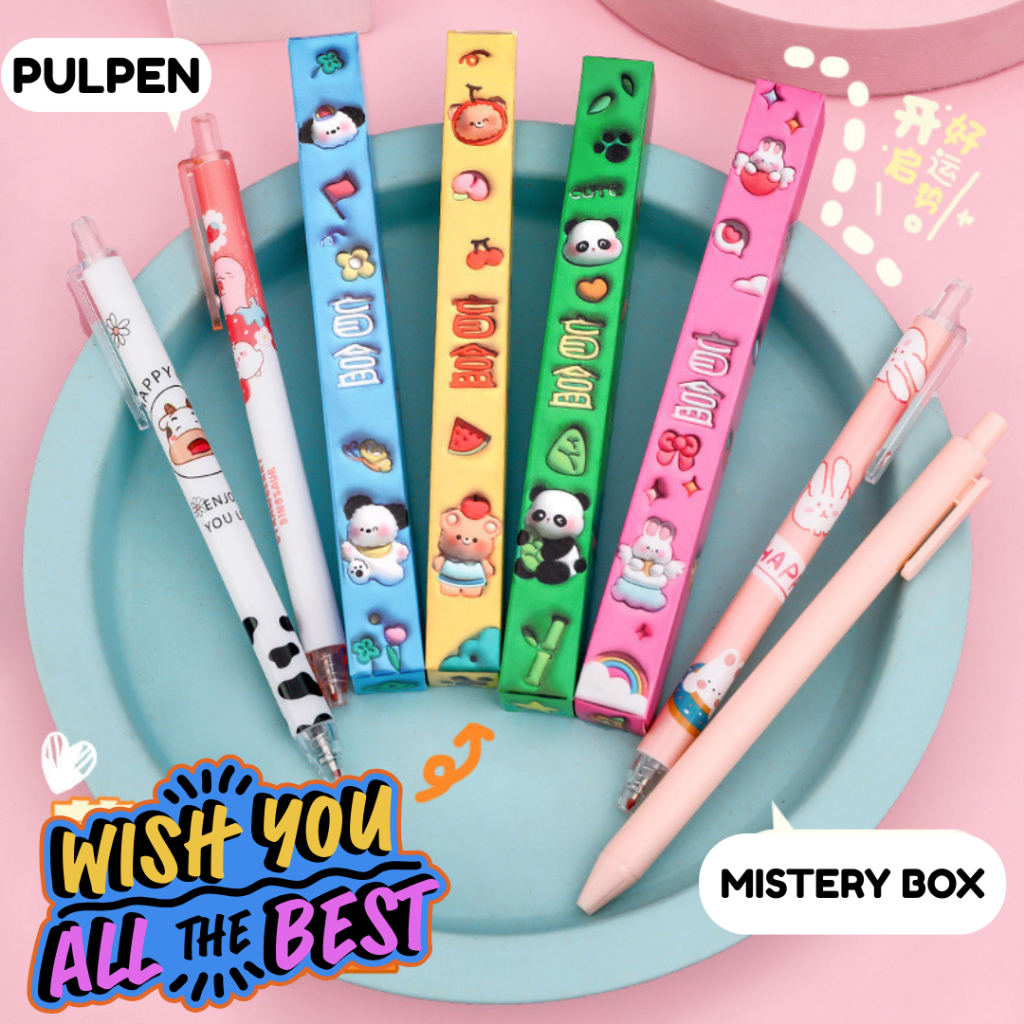 

(BISA COD) PULPEN MISTERY BOX PENA BLIND BOX PULPEN ANAK SEKOLAH LUCU 0,5 mm