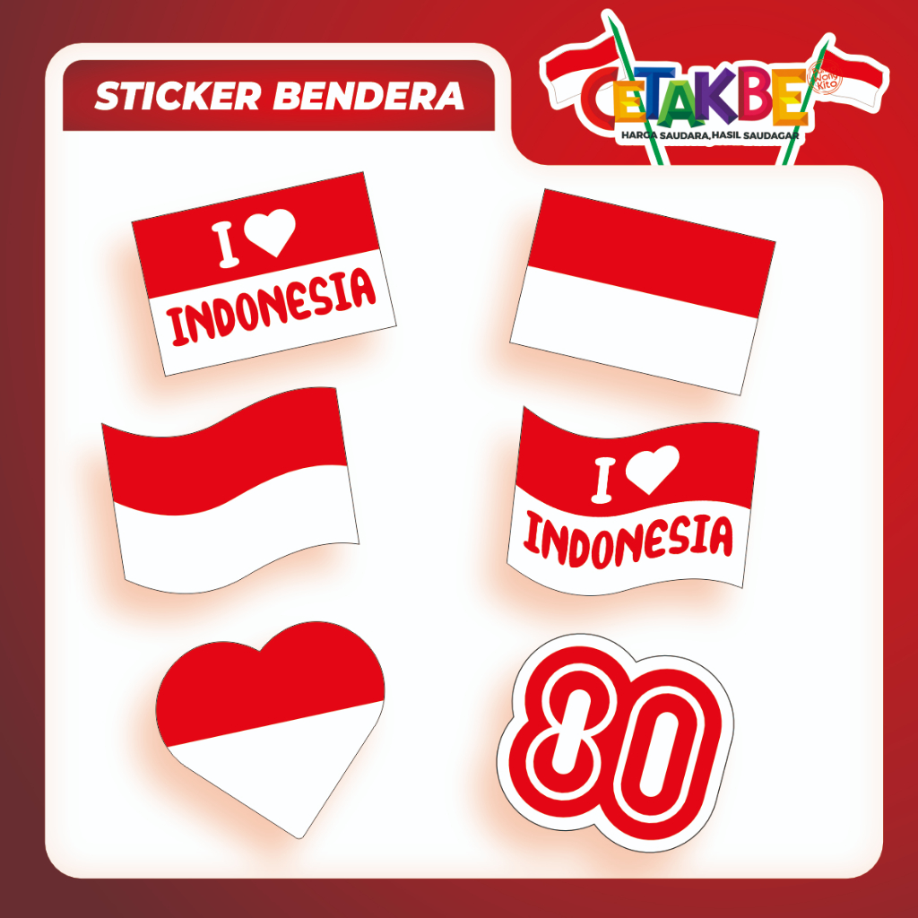 

(ISI 160 PCS) STICKER BENDERA KEMERDEKAAN / STICKER BENDERA PIPI / STICKER PIPI