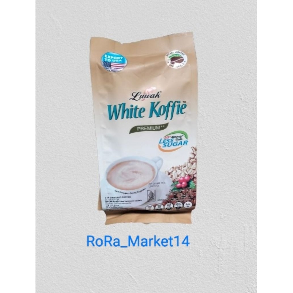 

Luwak White Less Sugar minuman kopi' seduh Dengan Rendah Gula Isi 9sch
