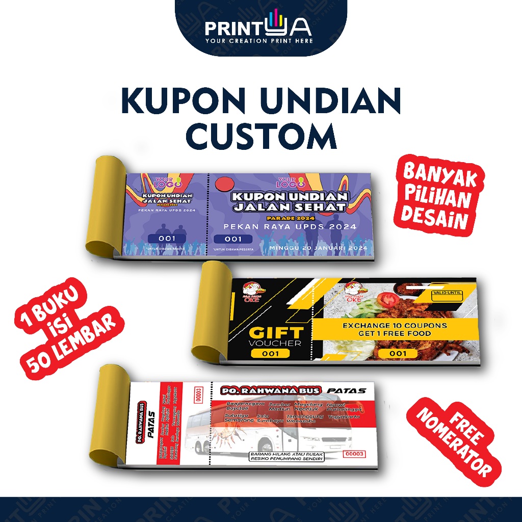 

Kupon / Kupon Undian / Karcis / Karcis Parkir Retribusi / Kupon Jalan Sehat / Kupon Gowes / Karcis / Voucher