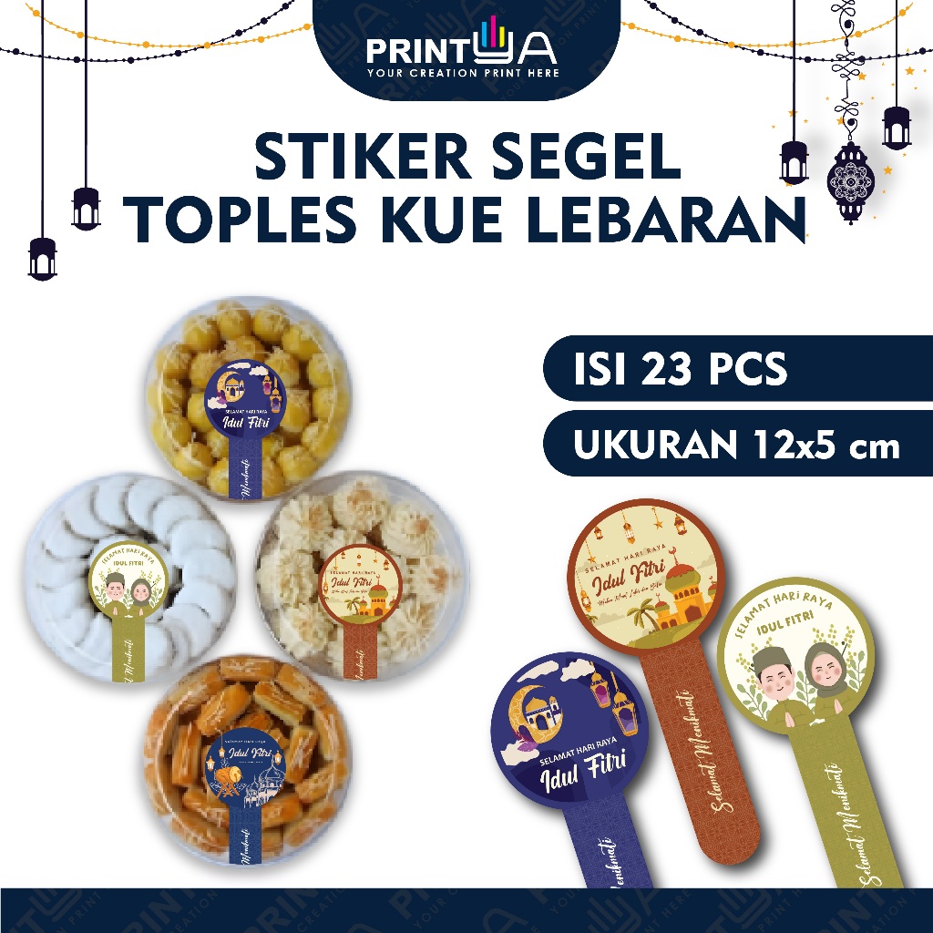 

Stiker Toples Kue / Cookies Lebaran Ukuran 5 x 12 cm Isi 23pcs / Stiker Toples Kue / Label Toples Lebaran