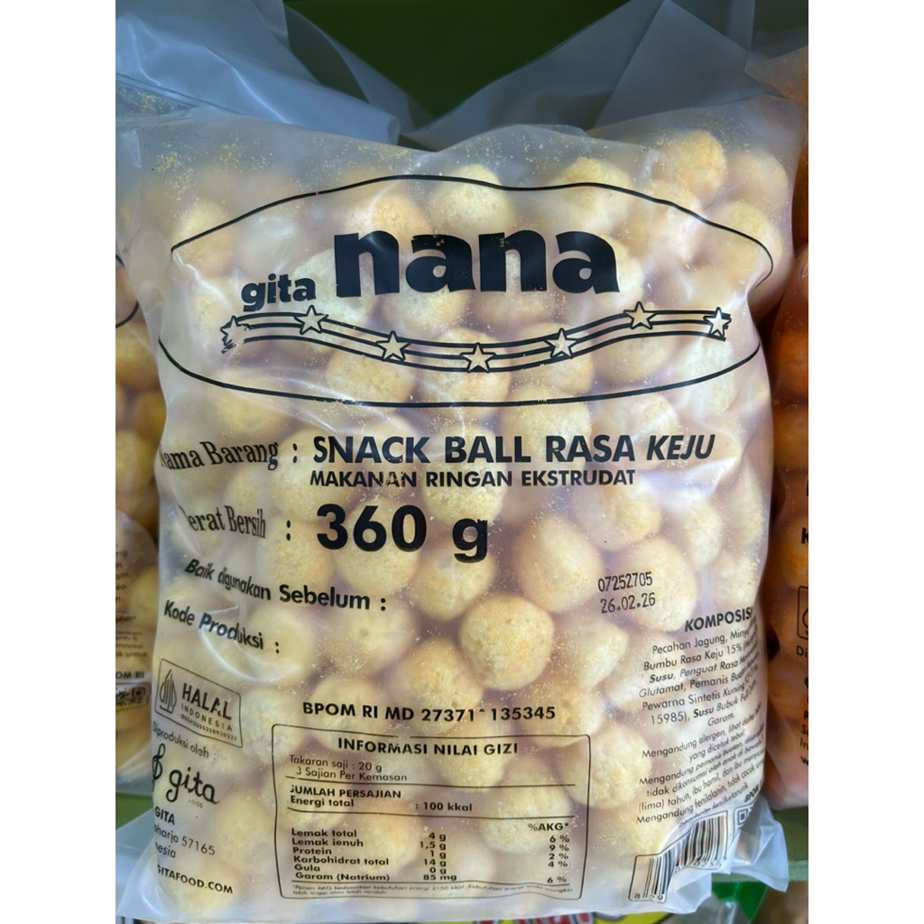 

Gita Nana Snack Ball 360gr