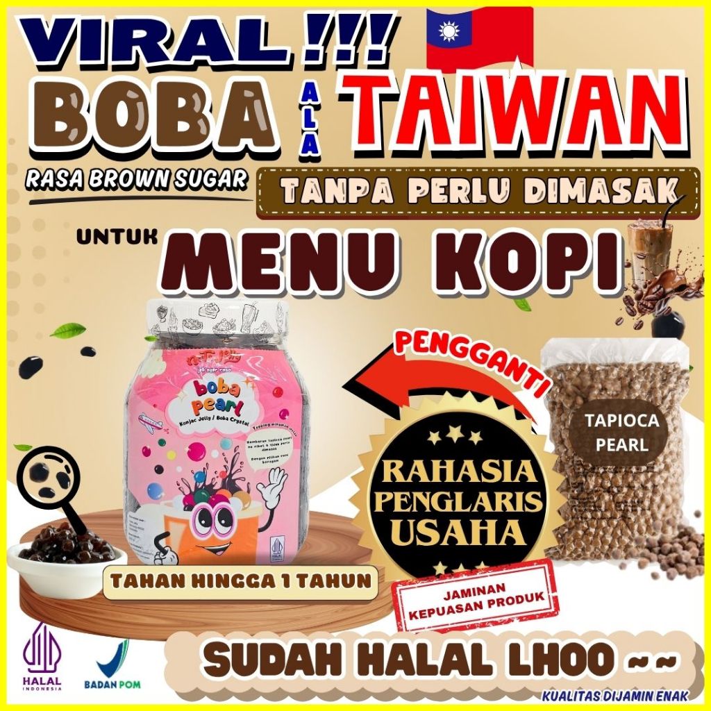 

BobaTapiocaPearlSiapSajiPerpaduan MILK DAY Susu Kental Manis - Boba Pearl Brown Sugar 500 Gram | Cocok Untuk Semua Jenis Minuman