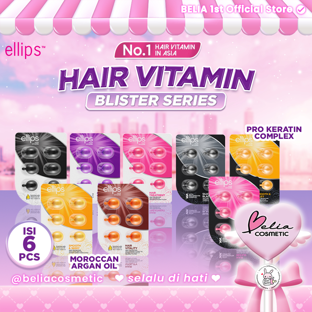 ❤ BELIA ❤ ELLIPS Hair Vitamin Blister 6 Butir | Rambut tampak sehat