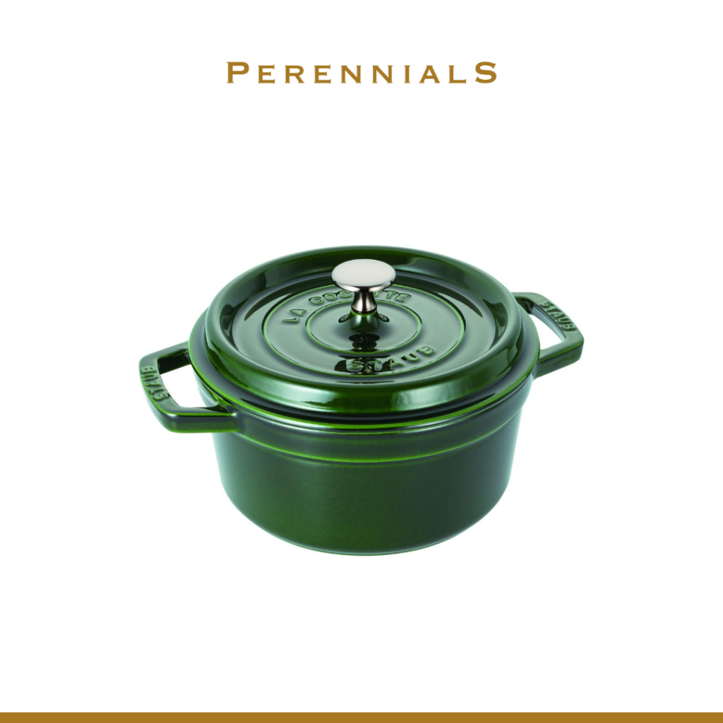 Panci Staub Cocotte 20cm Basil Green Round Panci Prancis