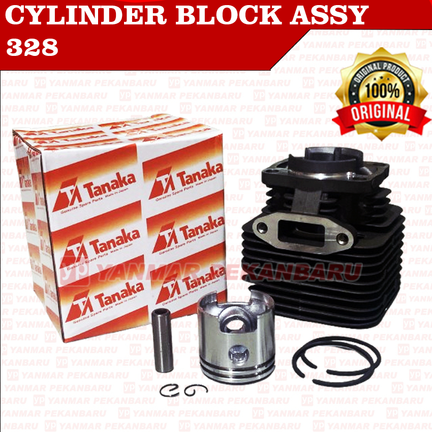 328 Cylinder Block Assy Blok Komplit Mesin Potong Rumput 328 TANAKA Asli
