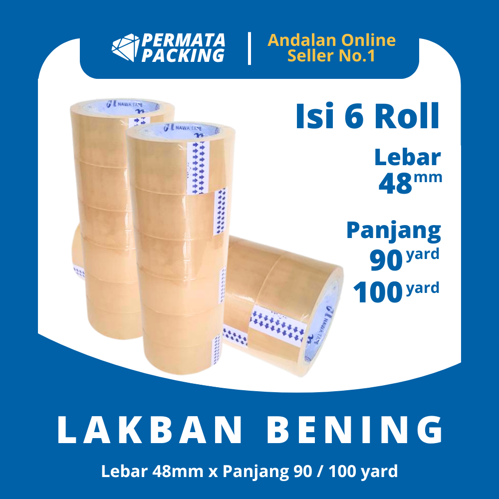 

Lakban Bening (Isi 6 Roll) 48 mm – Rekat Kuat