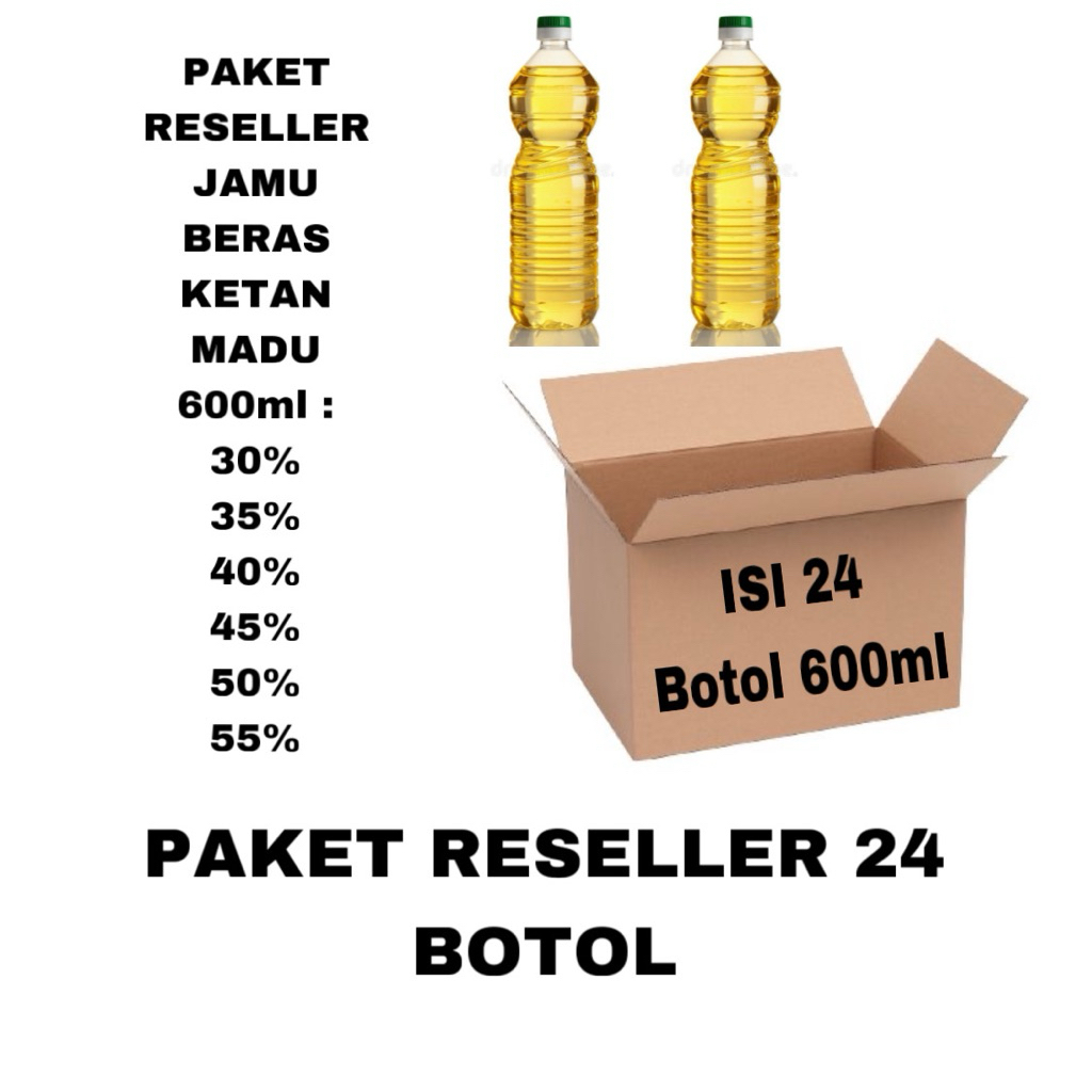 

PAKET RESELLER 24BOTOL 600ML , JAMU BERAS KETAN MADU KHAS SIMBAH