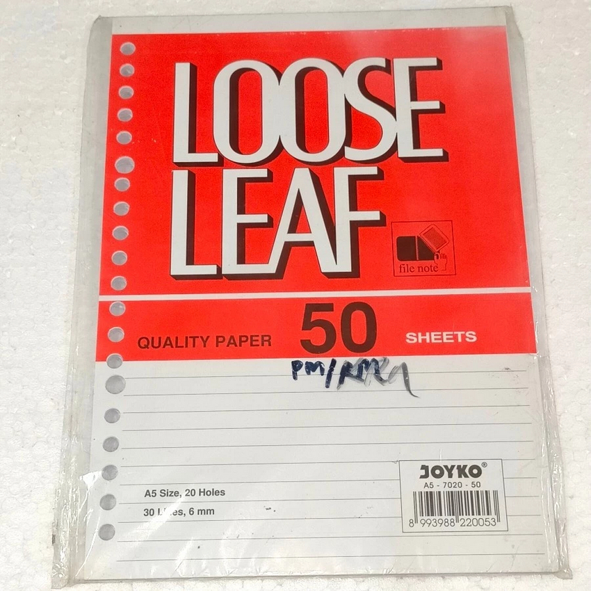 

Kertas Isi binder kecil ukuran A5 isi 50 sheets lembar - loose leaf kertas binder Kecil Ori 100% Original Asli Authentic