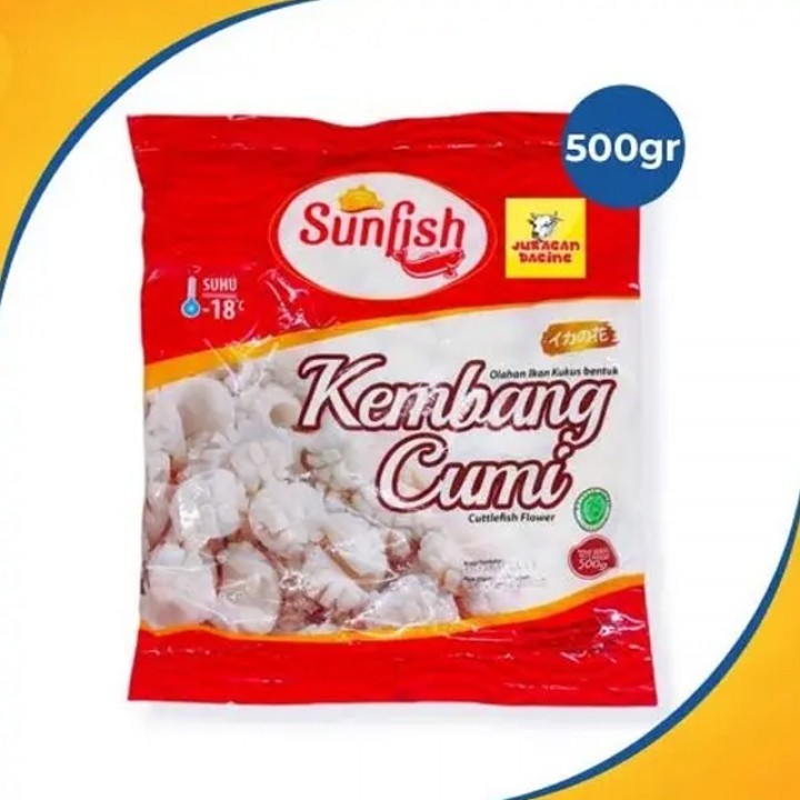 

Sunfish Cumi Cumi Kembang Squid Cut Flower Halal Murah Enak Frozen Food Rasa Mantap 500 gram
