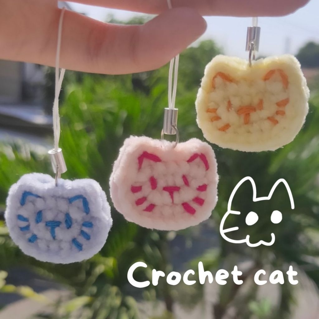 MEOW: Crochet cat | phone strap | keychain