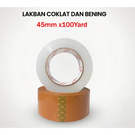 

lakban coklat - bening 45MM x 100yard (super lengket)