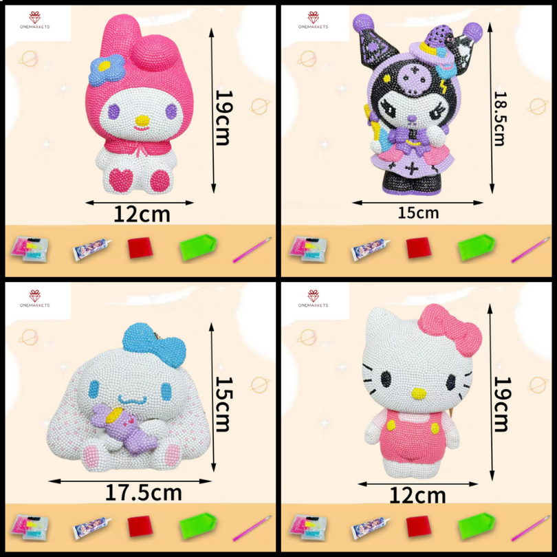 

Diy Diamond Painting boneka celengan motif kartun dekorasi meja DPT002