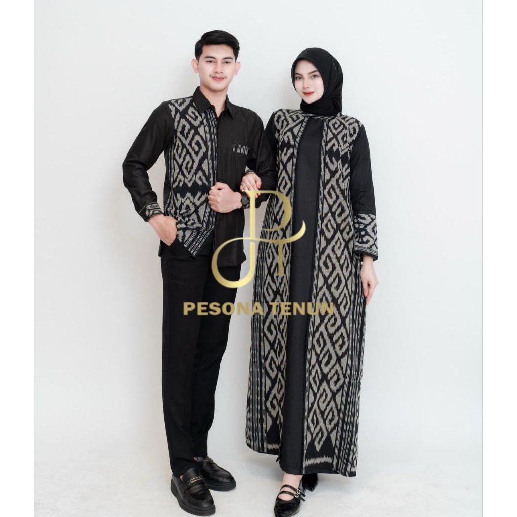 PESONA TENUN - BAJU TENUN NADIA BLACK COUPLE - BAJU TENUN COUPLE - DRESS TENUN - DRESS COUPLE TENUN 
