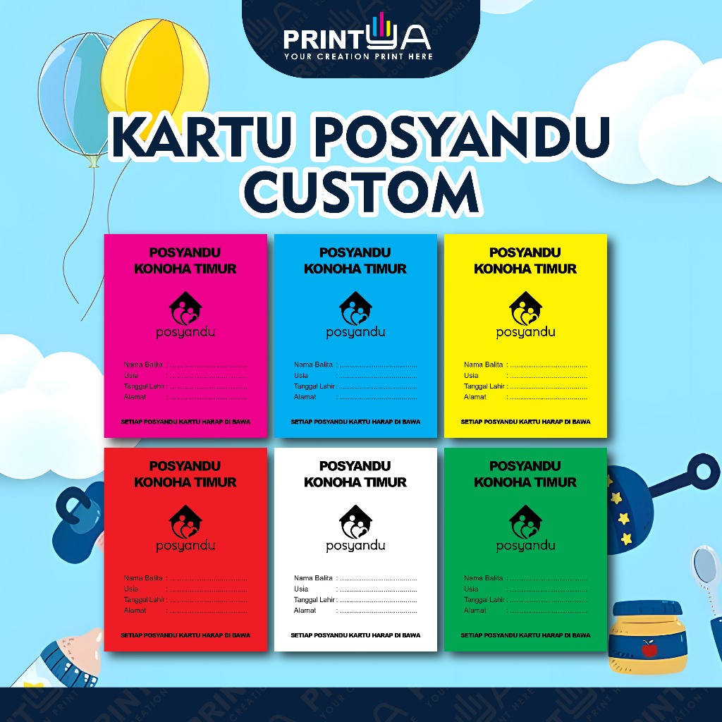 

Kartu Posyandu Custom / Posyandu / Kartu Bayi / Kartu Posyandu Custom / Kartu Bayi Custom / Posyandu Custom