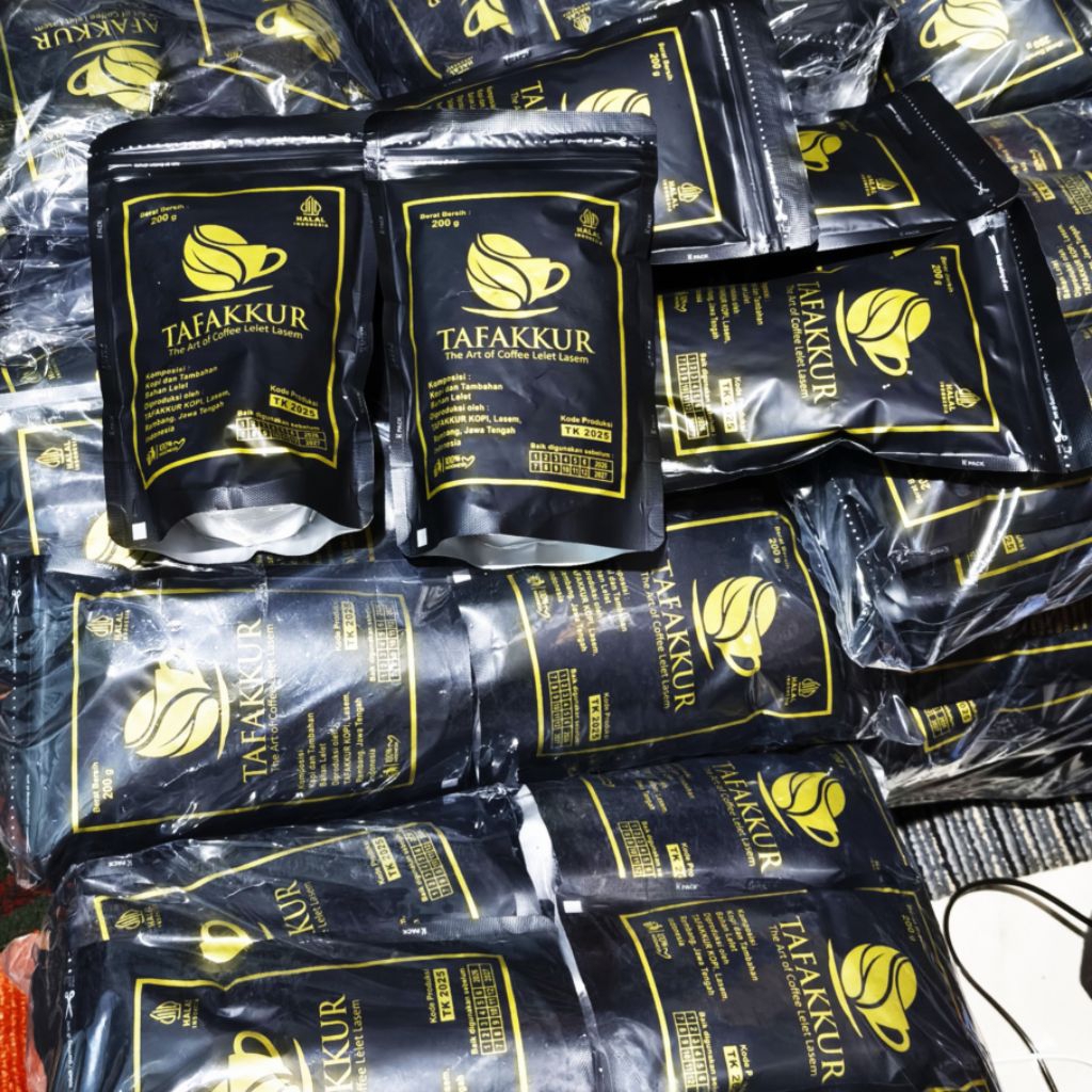 

GROSIR 1 BAL 20 PCS ukuran 200 gram KOPI LELET TAFAKKUR - ROBUSTA - KOPI LELET LASEM