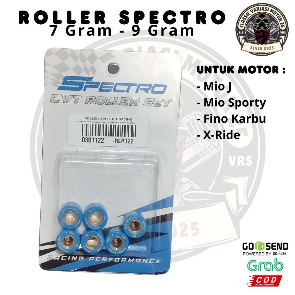 Roller Spectro Untuk Motor Mio Sporty Fino Karbu Mio J X Ride 7 Gram sampai 9 Gram Classic Motorcycl
