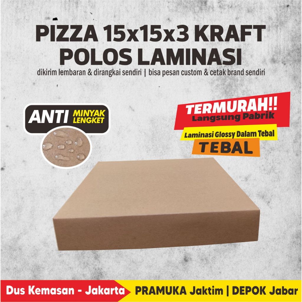 

Box Pizza 15 Kraft POLOS Laminasi