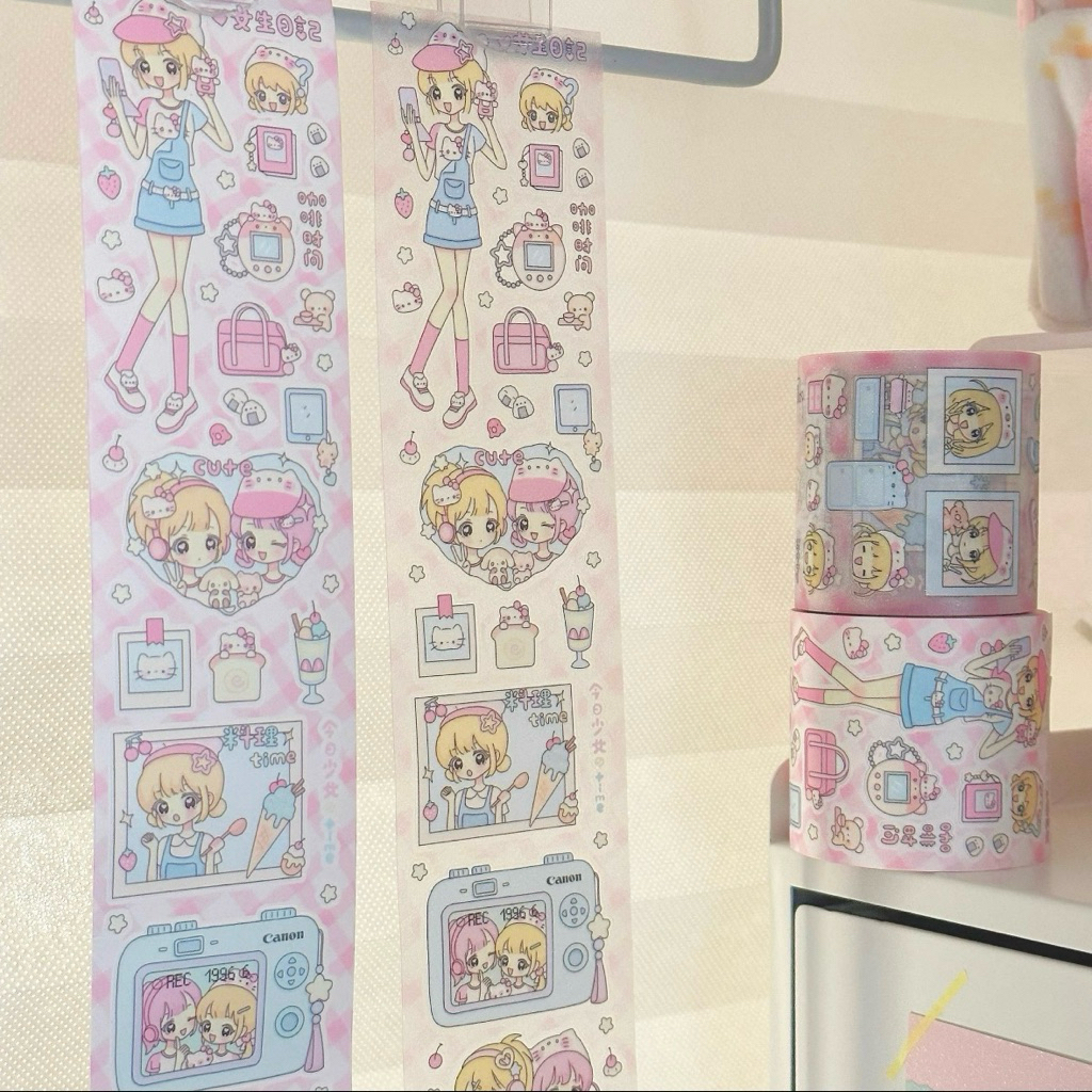 

[35cm] Pink Hello Kitty Bestie share sticker roll - stiker jurnal journaling dekorasi ecer