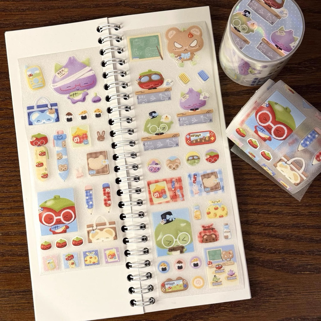 

[35cm] Vegetable Classroom share sticker roll - stiker dekorasi jurnal journaling sayur ecer