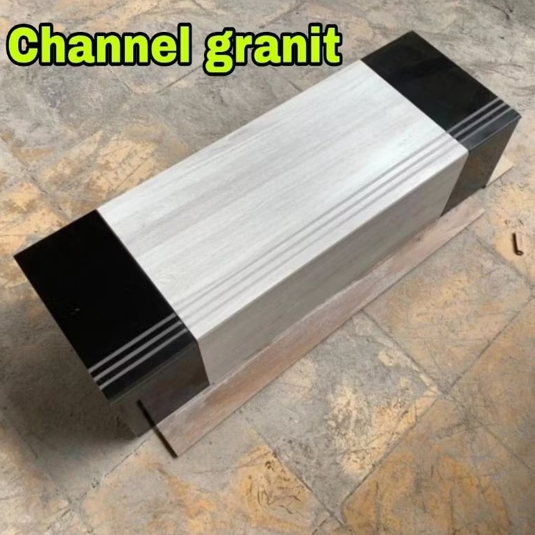 Granit anak tangga 30×80 dan 20×80 White Kingwood Kombinasi hitam polos