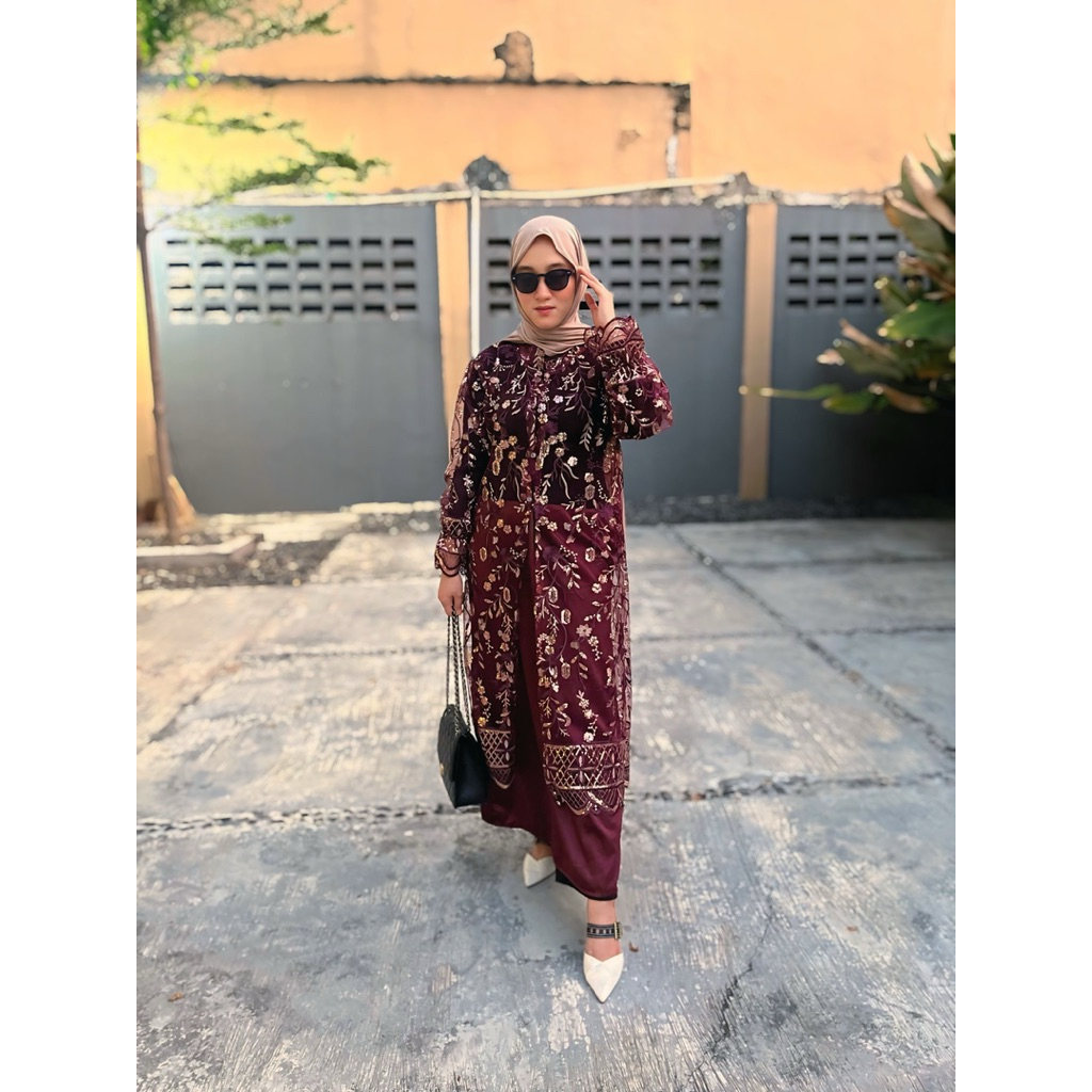 ARSHILA OUTER TULLE GARDENIA Outer payet kondangan Oneset kondangan Arshila outer tulle garden payet